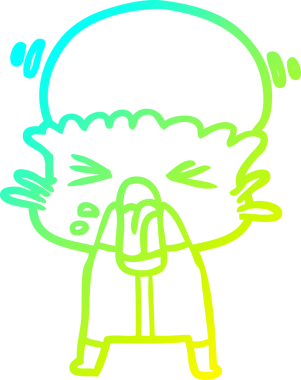 Bir insan tarafından çizilmiş garip bir çizgi film uzaylısının soğuk gradyan çizimi