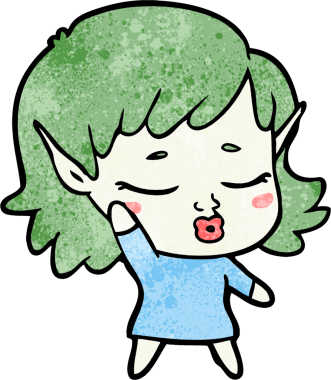 Bir insan tarafından çizilmiş güzel elf kızı.