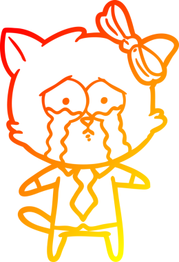 Bir insan tarafından çizilmiş çizgi film kedisinin sıcak çizgi çizimi