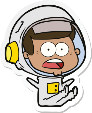 Bir insan tarafından çizilen bir karikatür çıkartması astronotu şaşırttı.