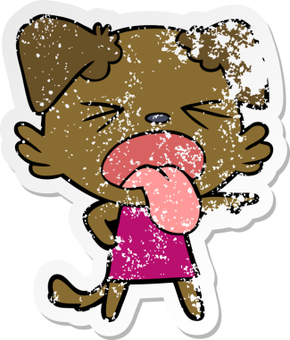 Bir insan tarafından çizilmiş iğrenç bir karikatür çıkartması.