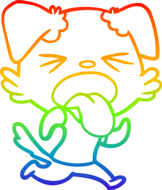 Gökkuşağı gradyan çizgi çizimi bir insan tarafından çizilmiş iğrenç bir köpek.