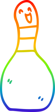 gökkuşağı gradyan çizgi çizimi bir insan tarafından çizilmiş bir bovling pimi