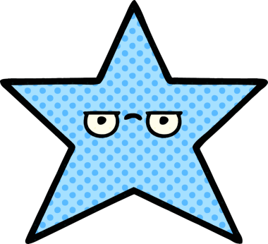 Bir insan tarafından çizilmiş yıldız balığı çizgi filmi.