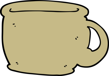 bir insan tarafından çizilmiş bir kahve fincanı.