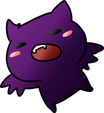 Bir insan tarafından çizilmiş kawai sevimli yarasasının çizgi film çizimi.