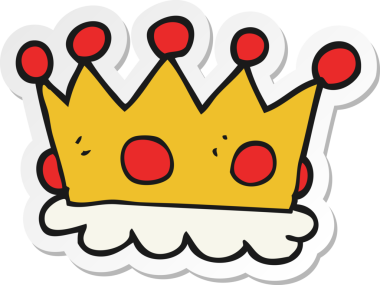 Bir insan tarafından çizilmiş bir karikatür tacı.