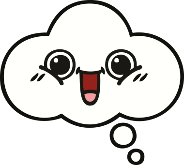 Bir insan tarafından çizilmiş güzel bir düşünce balonu karikatürü.