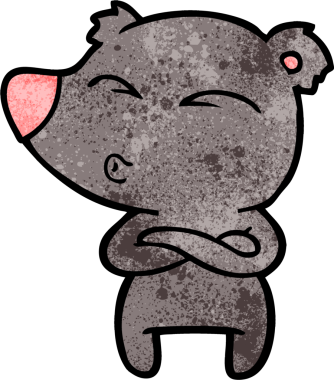 bir insan tarafından çizilmiş bir karikatür ıslık ayısı