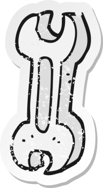 Bir insan tarafından çizilmiş çizgi film anahtarının gerilimli yapıştırması.