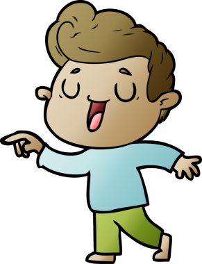 Bir insan tarafından çizilmiş mutlu çizgi film adamı.