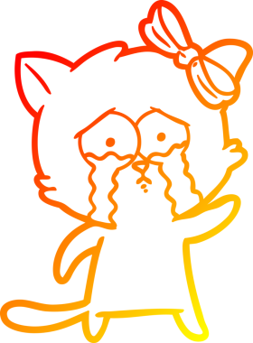 Bir insan tarafından çizilmiş çizgi film kedisinin sıcak çizgi çizimi