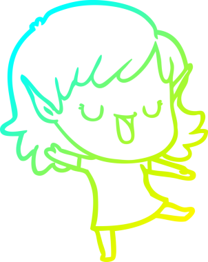 Bir insan tarafından çizilmiş soğuk gradyan çizgi çizimi.