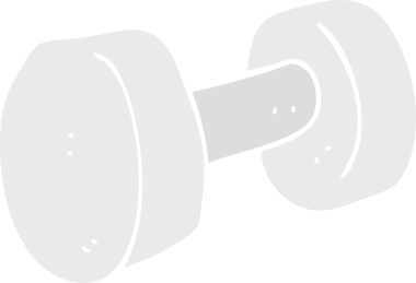 Bir insan tarafından çizilen halterin düz renk çizimi