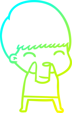 Bir insan tarafından çizilmiş mutlu çizgi film çocuğu çizimi.