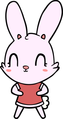 Bir insan tarafından çizilmiş sevimli çizgi film tavşanı.