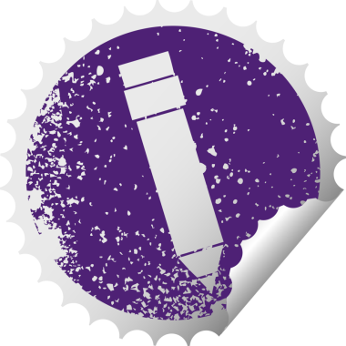 Sıkıntılı dairesel soyma etiketi bir insan tarafından çizilmiş garip bir sembol kalem.