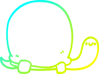 Soğuk gradyan çizgisi bir insan tarafından çizilmiş şirin bir kaplumbağa çizgi karakteri.