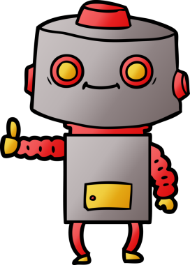 Bir insan tarafından çizilmiş çizgi film robotu