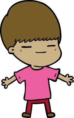 Bir insan tarafından çizilmiş kendini beğenmiş bir çocuk.