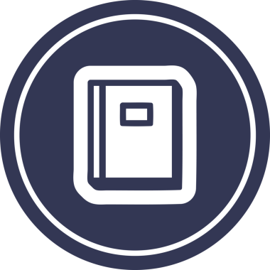 Bir insan tarafından çizilmiş eğitici kitap dairesel simgesi