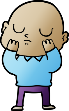 bir insan tarafından çizilmiş kel bir adam.