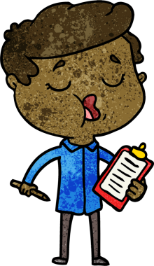 Bir insan tarafından çizilmiş karikatür adam konuşuyor.