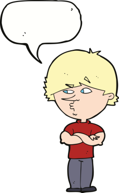 bir insan tarafından çizilmiş konuşma balonu olan şüpheli bir adam.