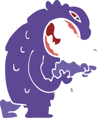 Bir insan tarafından çizilmiş karikatür cadılar bayramı canavarı