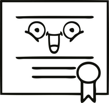 Mezuniyet diplomasını çizen çizgi bir insan tarafından çizilmiş.