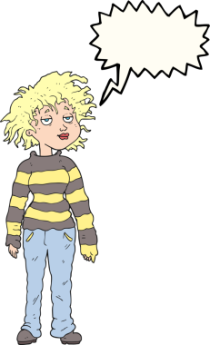 Bir insan tarafından çizilmiş serbest konuşma balonu karikatürü.