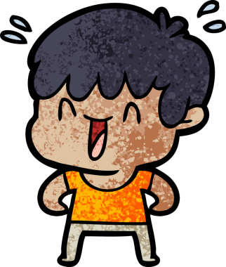 Bir insan tarafından çizilmiş gülen çocuk.