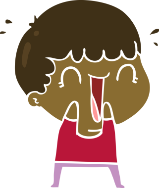 Bir insan tarafından çizilmiş düz renkli karikatür adam.