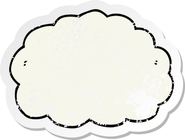 Bir insan tarafından çizilmiş karikatür bulutunun sıkıntılı çıkartması.