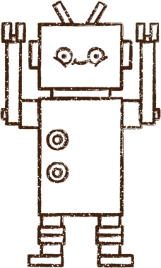 Bir insan tarafından çizilen Çılgın Robot Kömürü