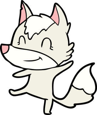 Bir insan tarafından çizilmiş dost canlısı bir kurt.