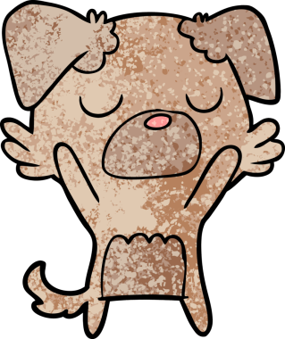 Bir insan tarafından çizilmiş çizgi film köpeği.