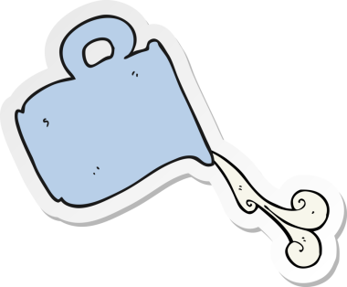 Bir insan tarafından çizilmiş süt dolu bir karikatür etiketi.