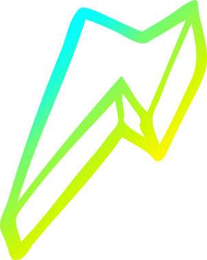 Bir insan tarafından çizilmiş bir karikatür desenli yıldırım çizimi.