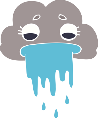 Bir insan tarafından çizilmiş karalama yağmur bulutu