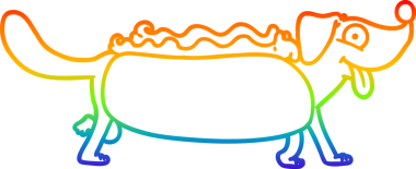 gökkuşağı gradyan çizgisi bir insan tarafından çizilmiş sosisli bir çizgi film.