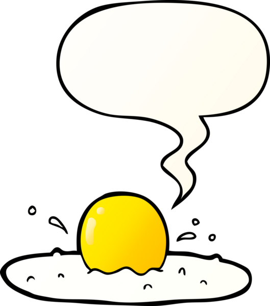 bir insan tarafından çizilmiş yumuşak eğimli konuşma baloncuklu karton yumurta.