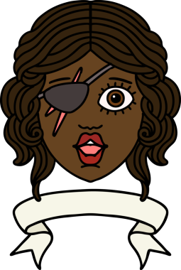 Retro Dövme Tarzı İnsan Rogue karakteri Bir insan tarafından çizilmiş pankartıyla