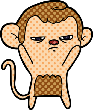 Bir insan tarafından çizilmiş çizgi maymun.