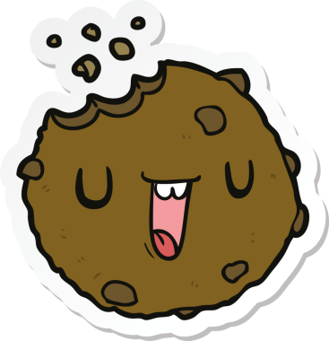 Bir insan tarafından çizilmiş çizgi film kurabiyesinin çıkartması.