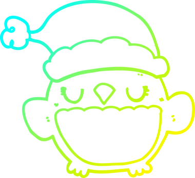 Bir insan tarafından çizilmiş bir baykuşun soğuk gradyan çizimi.