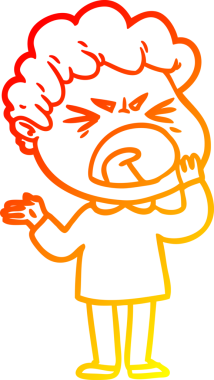 Bir insan tarafından çizilmiş kızgın bir adamın çizgi film çizimi.