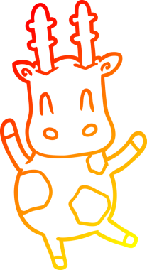 Bir insan tarafından çizilmiş sevimli bir zürafanın sıcak çizgi çizimi