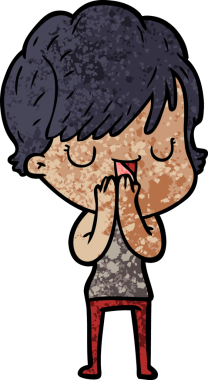 Bir insan tarafından çizilmiş bir karikatür kadın konuşuyor.