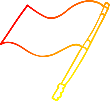 Bir insan tarafından çizilen çizgi film bayrağının sıcak gradyan çizgisi
